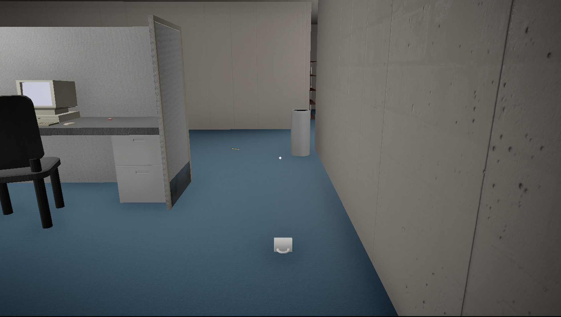 Oh crap, I dropped it... Our mug is on the floor and our pencil has rolled away. Our game has quality features.