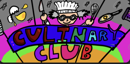 A mad scientist over a banner that says 'Culinary Club'. This game might be too weird for us...